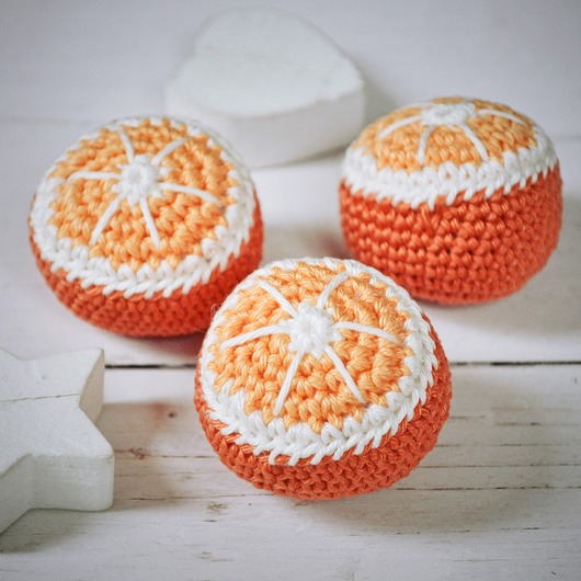 zabawki - inne Owoce szydełkowe -  pomarańcza, Montessori