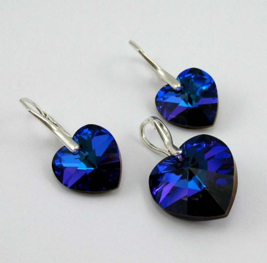 kryształ Swarovski Heart Heliotrope w srebrze PRYZMAT