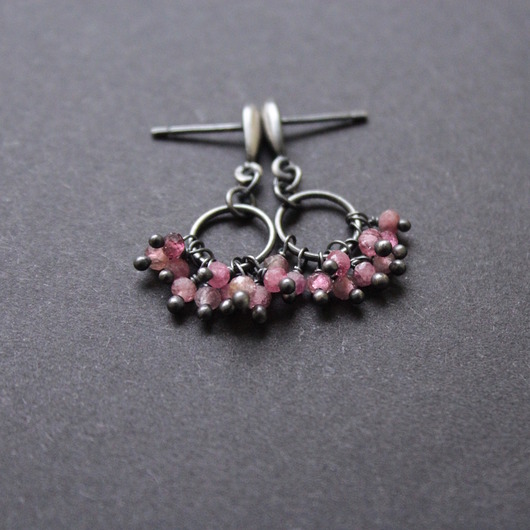 kolczyki z kamieniami Kolczyki Różowe turmalinki