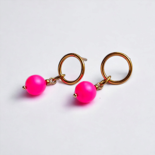 kolczyki swarovski Swarovski neon pearls : neon pink