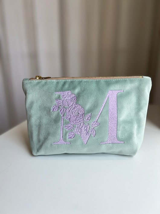 kosmetyczki Kosmetyczka litera imienia miętowa