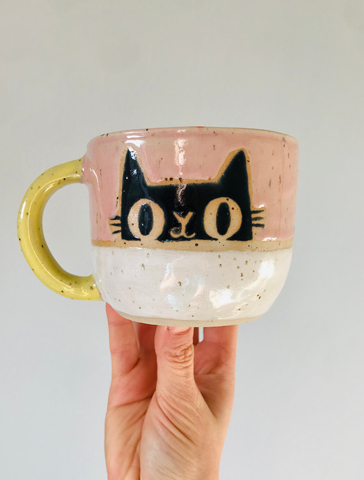 kubki Kubek z uchem Kot