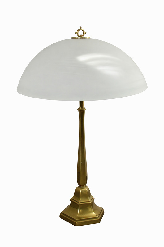 lampy stołowe Mosiężna lampa Art Deco lata 40.  2x E27  Szkło  Vintage