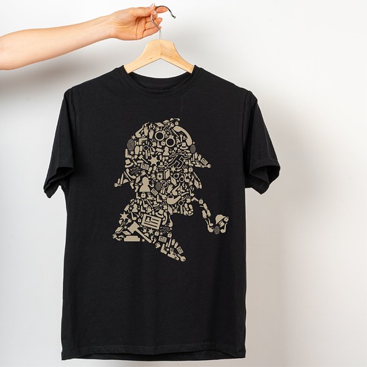 t-shirty męskie Koszulka czarna  z nadrukiem Sherlock