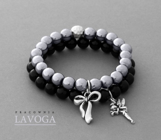 Hematite & black jade set. Lavoga