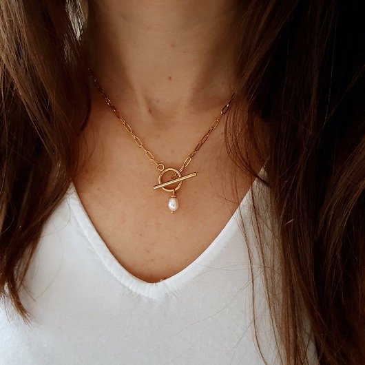 łańcuszek z perłą LEI handmade 