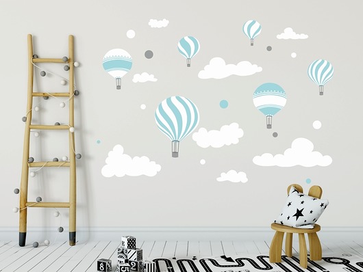 Naklejka ścienna dla dzieci balon balony chmury  madras24