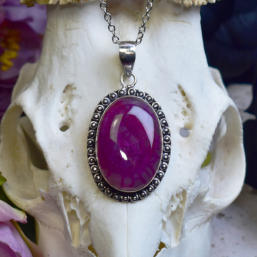 wisiory Miedziany posrebrzany wisiorek z różowym agatem solarnym