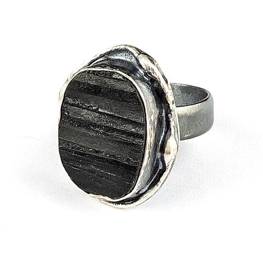 pierścionki srebrne Pierścionek czarny turmalin