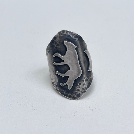 pierścionki srebrne Wilk wędrujący , srebrna pierścień