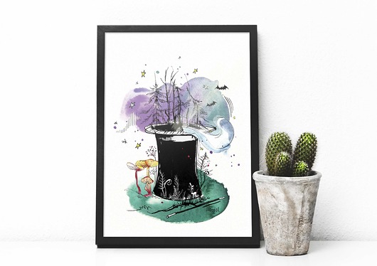 Magiczny las - plakat A3/B2 Justyna Mioduszewska