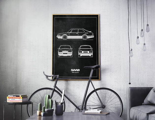 plakaty Plakat Legendy Motoryzacji - Saab 900 Turbo