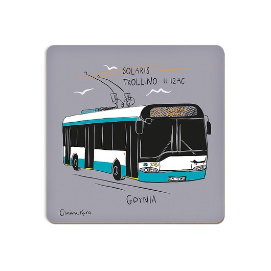 podkładki do kuchni Podkładka pod kubek Gdynia Trolejbus Solaris