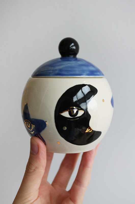 Ceramiczna cukierniczka Księżyc i gwiazdy ELEMTHEBRAND