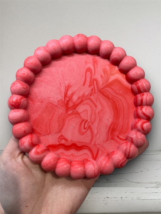 pojemniki na biżuterię Podstawka czerwona bąbelkowa na biżuterię świecę dekoracja