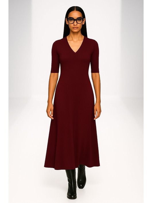 sukienki midi damskie Sukienka  burgund YY300040