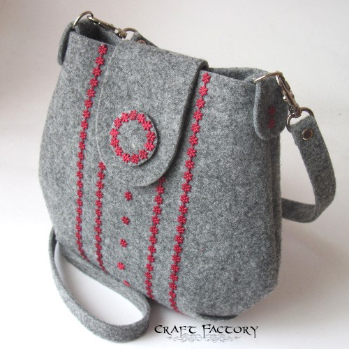 Burgundy Pattern - mała torebka na ramię Craft Factory