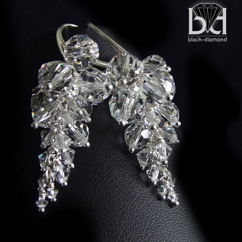 Krystaliczne  Gronka kryształ Swarovski   (5,2 cm)  Black Diamond