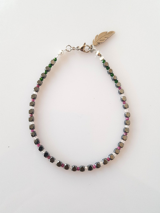 bransoletki z kamieni naturalnych Bransoletka z Rubinem i Hematytem