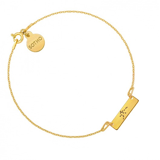 bransoletki srebrne Złota matowa bransoletka z konstelacją Wodnika