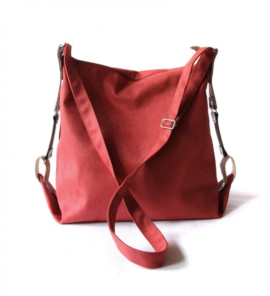 torba - cherry red&leather&flowers - zamówienie elfagado