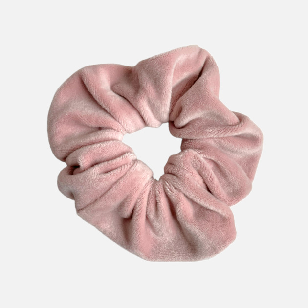 gumki do włosów Gumka frotka scrunchie welurowa różowa jasna