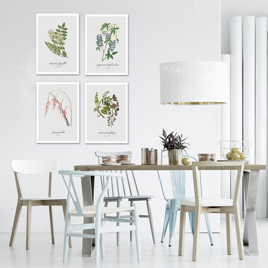 4 plakaty z serii ROŚLINY KWITNĄCE w ramkach Poster Gallery Wall