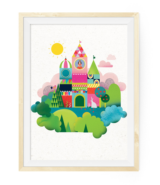 grafiki i ilustracje ilustracja ZAMEK, plakat dla dziewczynki