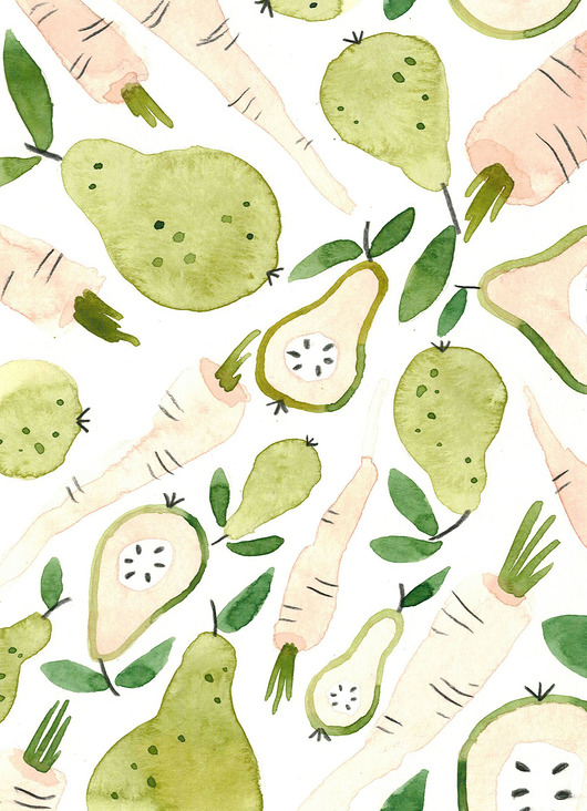 grafiki i ilustracje Gruszka i pietruszka - ilustracja oryginalna A5