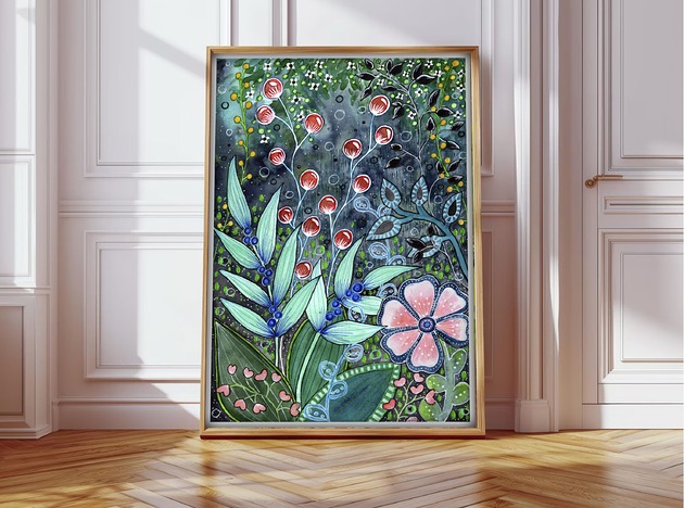 grafiki i ilustracje Łąka. Plakat