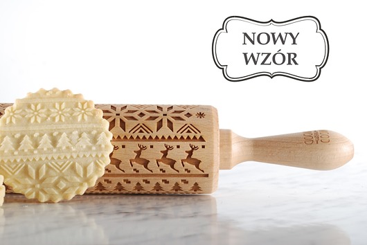 NORWEGIAN SWEATER - grawerowany wałek do ciasta MOODFORWOOD Studio