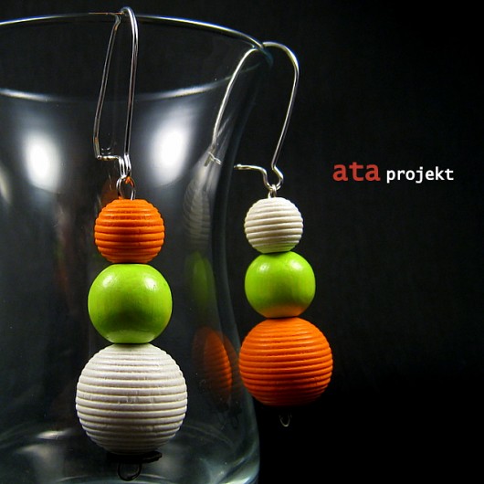 kolczyki Asymmetric Orange&Friends ata projekt