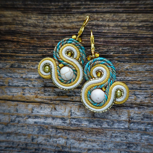 kolczyki soutache Małe kolczyki sutasz