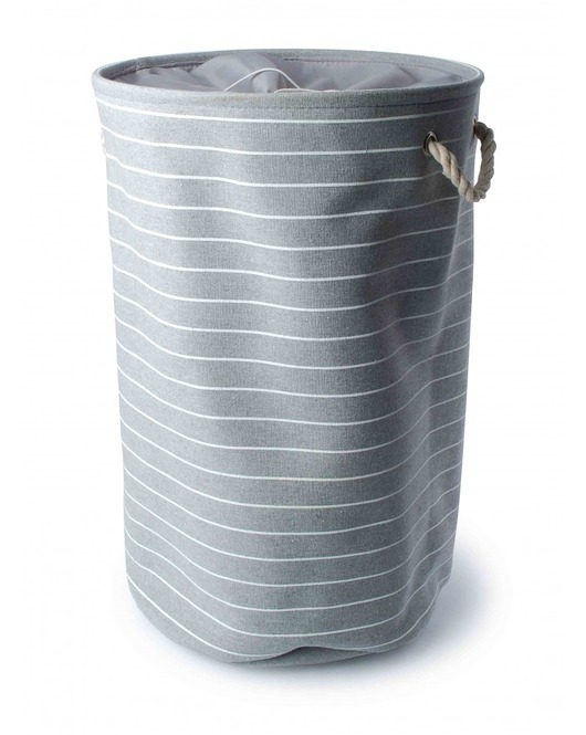 Kosz Na Pranie LAUNDRY Szary W Prążki MIA home