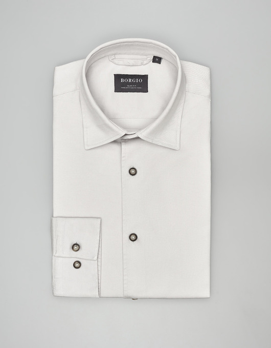 koszule męskie Koszula terranova 00553 długi rękaw szary slim fit
