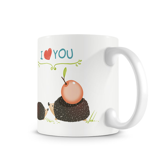 kubek. I love you - jeżyki Love Life and Forest