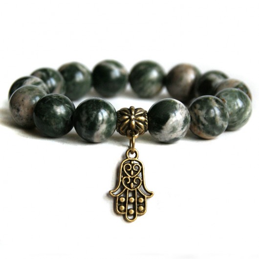 jaspis & hamsa (ręka fatimy) kaktusia