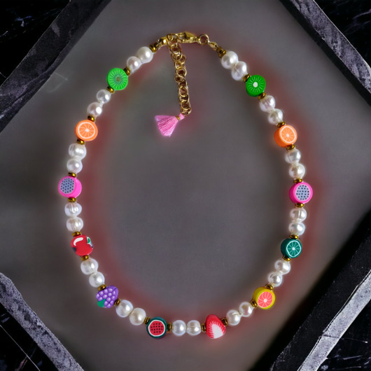 chokery Perły z owocami :: choker : naszyjnik wakacyjny