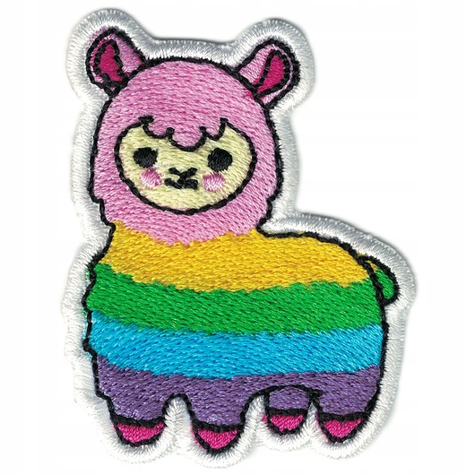 naszywki na ubrania Naszywka naprasowanka LAMA termoprzylepna haft 5,1x6,6cm