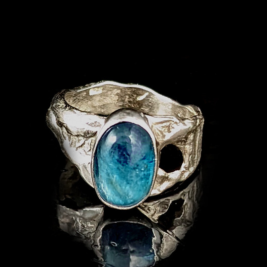 pierścionki srebrne Pierścionek niebiański apatyt