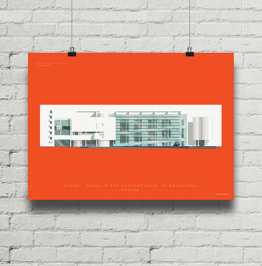 Muzeum MACBA Barcelona - plakat giclee art minimalmill