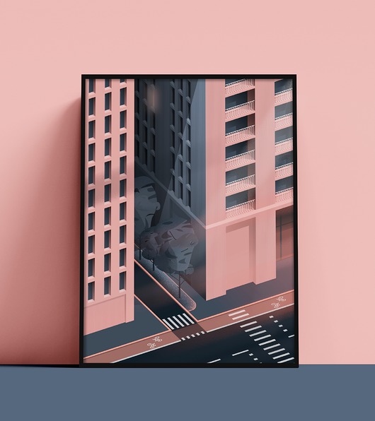 plakaty Plakat Różowa ulica