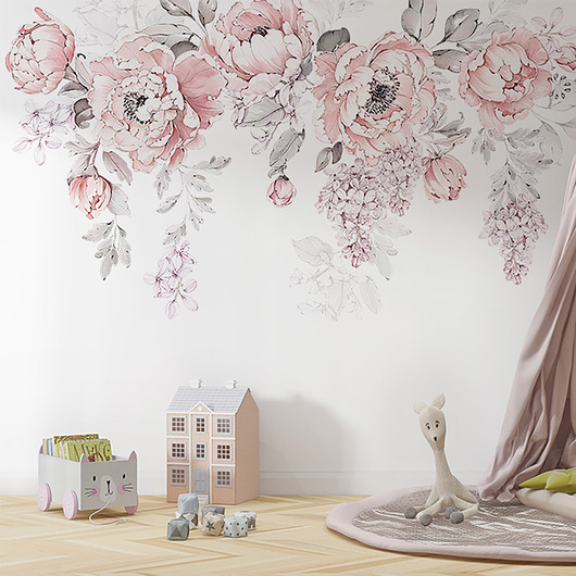naklejki ścienne do pokoju dziecka Naklejka "Pink peonies-bouquet"