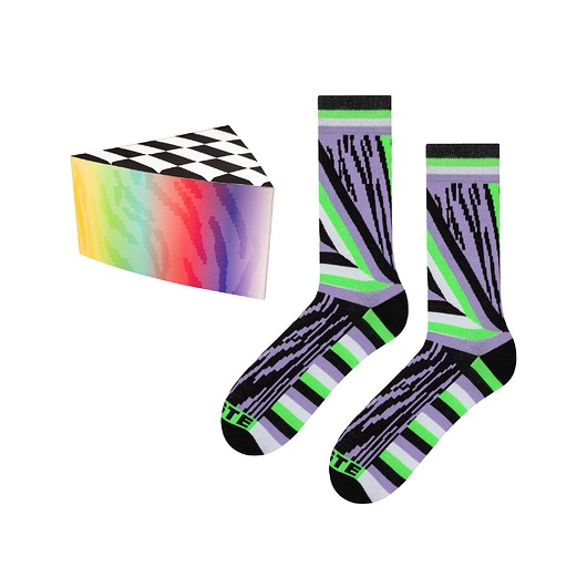 skarpetki damskie Kolorowe skarpetki UV świecące w ultrafiolecie, unisex, bawełniane, design