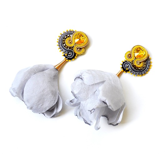 kolczyki soutache Sutaszowe kolczyki GREY