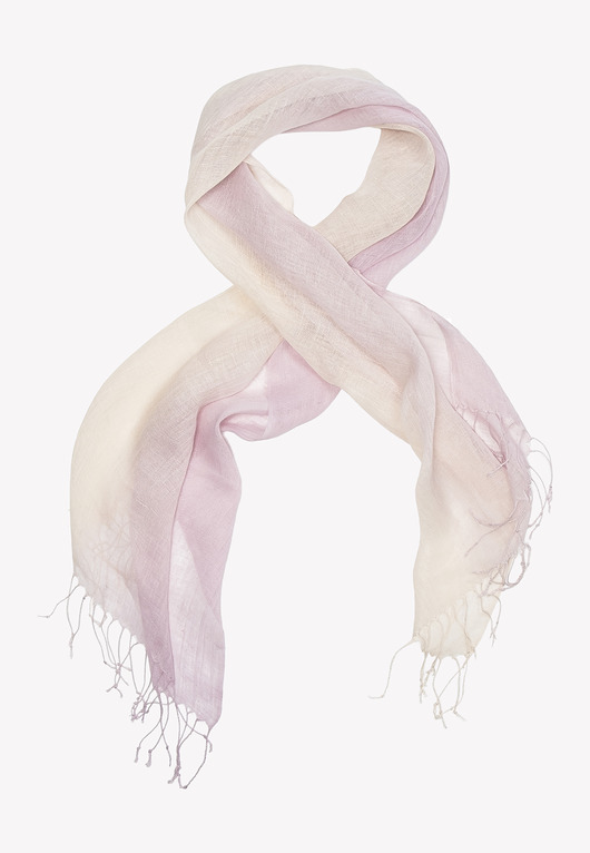 szale damskie Lekki Szal len 100% różowo-kremowy 55cm x 180cm
