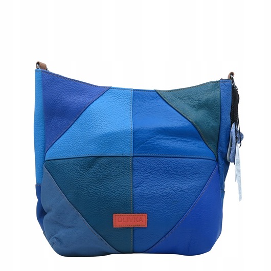 torby na ramię Torebka damska klasyczna skórzana na ramię oryginalna szeroki pasek OLIVKA