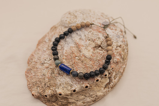 biżuteria męska Bransoletka Męska Lapis Lazuli Lawa Jaspis