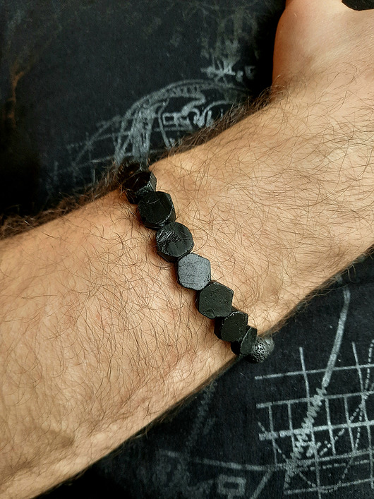 biżuteria męska Bransoleta Męska Czarna XL  Amulet