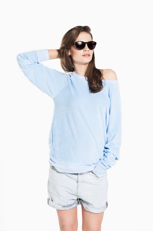 Velour sweatshirt blue mint-and-pepper